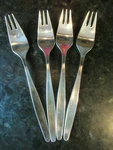 Set Of 4 Salad 6 5/8" Forks Wmf Silverplate 90 2.5 Very Nice Modern Pattern?. Fixed Price $14.99.