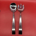 Vtg Nasco Serving Set Kronor Stainless Steel 11" Salad Fork & Spoon Mcm Japan. Fixed Price $10.90.