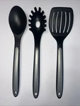 Kitchenaid Red Silicone Utensil Set Slotted Turner Pasta Server Tongs Used. Fixed Price $22.00.