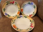 (3) Gibson Grove Fruita White 9" Soup Pasta - Set Of Bowls. Fixed Price $23.00.