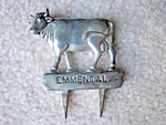 Silea Vintage French Cheese Marker Silver Plated Emmental Cow. Fixed Price $6.99.