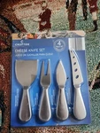 New Nip Crofton Cheese Knives Set - Stainless Steel Blade, Nonstick Coating. Fixed Price $8.00.