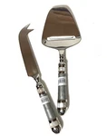 Julia Knight Cheese Knife Spreader Set Of 2 Mother Pearl Stainless Steel Nib. Fixed Price $71.91.
