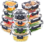 Skroam 12 Pack Glass Food Storage Containers With Lids, Meal Prep, Pantry Kit.... Fixed Price $44.80.