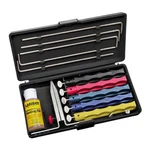 Lansky Deluxe 5 Stone System Precision Knife Sharpening Kit With Hones. Fixed Price $54.99.
