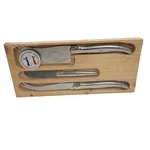 Laguiole Jean Dubost 3PC Cheese Knife Set Stainless Steel Wood Box France New. Fixed Price $54.99.