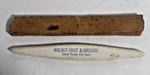 File / Pumice Sharpener Stone? Walnut Fruit And Grocery Advertising Vintage. Fixed Price $34.39.