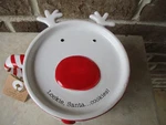 Mud Pie Large Santa Mug + Reindeer Cookie Server Cover Nwt 'as Is' Second. Fixed Price $11.04.