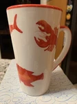 Nantucket Home Lobster Crab Fish Tall Mug Cup With Handle Retired Rare Brand New. Fixed Price $23.99.