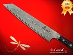 Handcraft Damascus 101 Layers Chef's Knife Kiritsuke 9.4" Full-tang Wood Handle. Fixed Price $168.00.