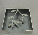 Michael Aram Used Olive Branch Metal Holloware Napkin Holder. Fixed Price $29.95.