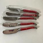 Set Of 5 Laguiole By Flyingcolors Butter Knives/spreaders With Ss Blades Red Han. Fixed Price $26.00.