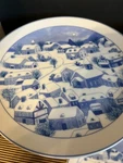 Lord & Taylor Blue White Winter Snowy Old Town Scene Salad Plates - Set 3 8. Fixed Price $21.95.