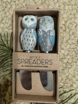 Boston Warehouse Set Of Spreaders Cheese, Artsy Winter Owls Birds, 2017, New. Fixed Price $18.50.
