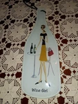 Counter-art Bottle Glass Cheese Server "wine Girl". Fixed Price $9.95.