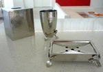 Michael Aram Botanical Leaf 4PC Soap Dish-tooth Brush Cup Tissue Box. Fixed Price $249.99.