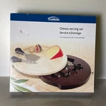 Trudeau Cheese Serving Set Wood Board 3 Stainless Steel Knives 1 Fork -brand New. Fixed Price $37.51.