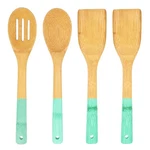 4 Pc Bamboo Spoon Spatula Wooden Set Kitchen Utensil Cooking Mix Non-stick Tools. Fixed Price $11.99.