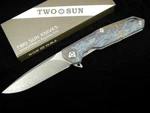 Two Sun Titanium Flipper Knife Custom Ano Stonewash Polished 4.62" Mib TS-21. Fixed Price $189.99.