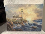 Vintage Tempered Glass Cutting Board Lighthouse Sunset 15 X 11.5 J Gibson Nice!. Fixed Price $12.99.