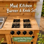 Mud Kitchen Accessories Set Stove Burner & Knobs For Kids Outdoor Play. Fixed Price $25.99.