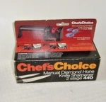 1990'S Chef's Choice Manual Diamond Hone 2-STAGE 440 Knife Sharpener Brand New. Fixed Price $12.99.