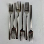 6 Forks By Herdmar Portugal 18/10 Stainless Steel Dinner Vintage Flatware 8.5". Fixed Price $50.00.