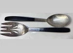 Lunt Contrast Sterling Silver/black Nylon Salad Fork & Spoon. Fixed Price $400.00.