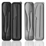 2 Sets Plastic Reusable Utensils With Case, Travel Chopsticks Fork Spoon .... Fixed Price $12.27.