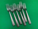 Set 6 Waterford Stainless Steel Carleton Salad / Dessert Forks. Fixed Price $191.99.